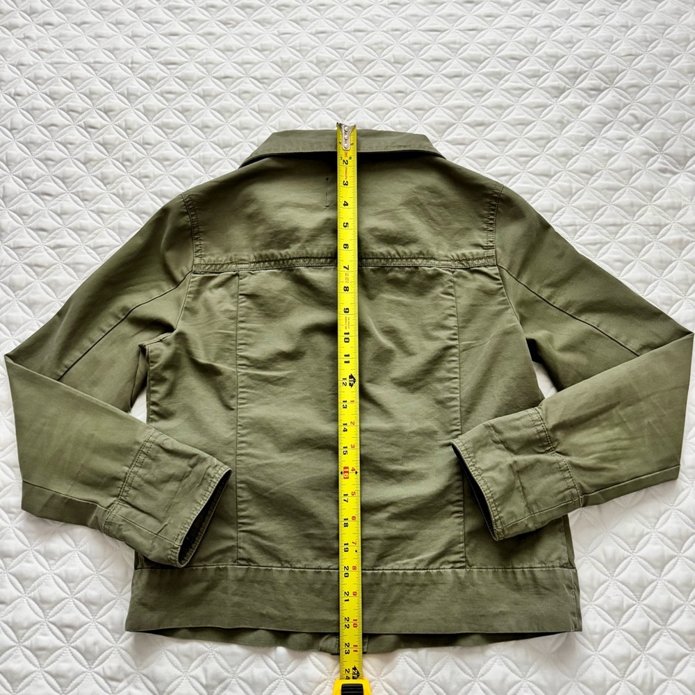 GAP Utility Full Zipper Cotton Jacket Army Olive Green with Pockets Size S - Picture 15 of 16